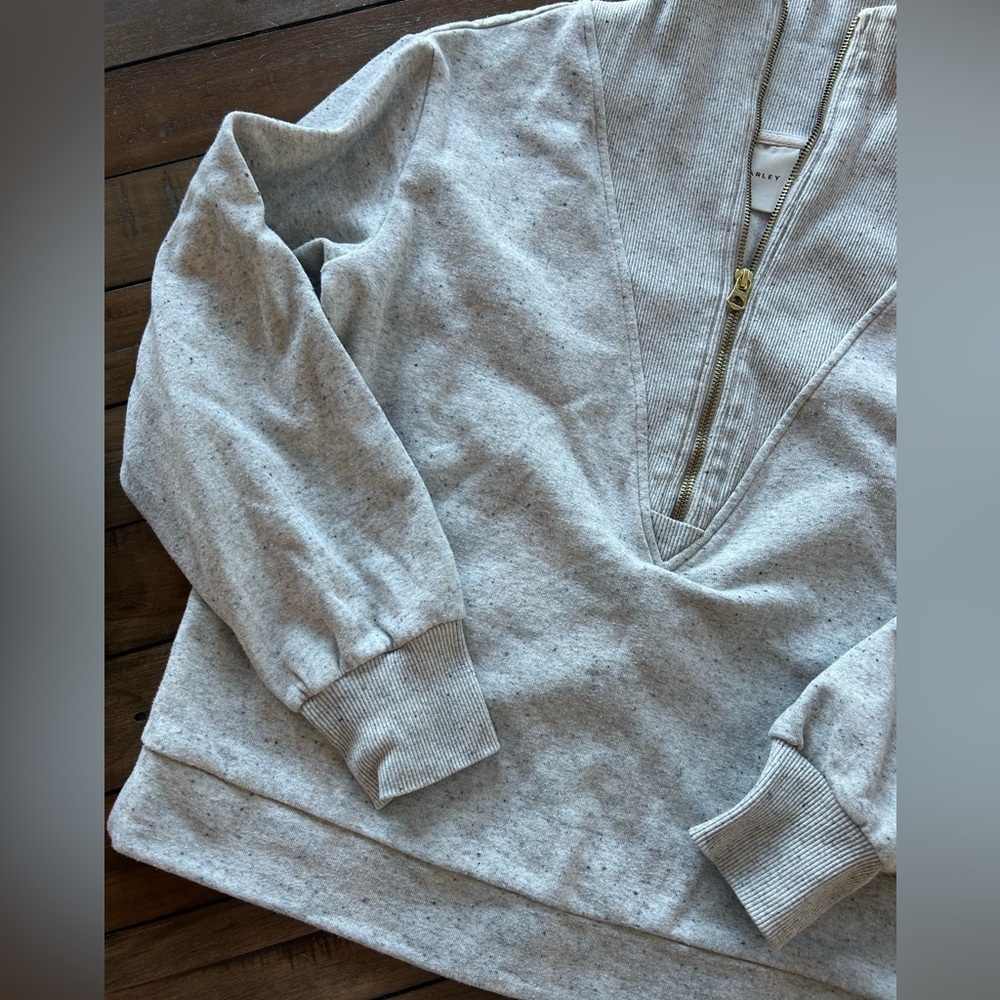 Varley Clearwood Half Zip Fleece Pullover Sweatshirt Gray XS